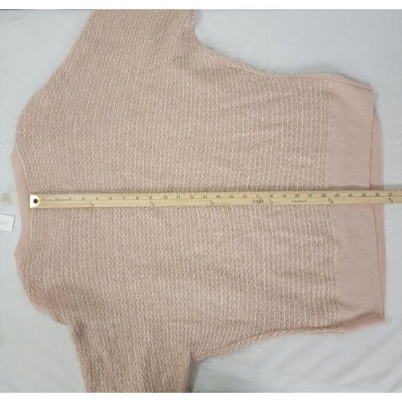 Chico's Women's Pullover Sweater NEW Size 1 Medium 8 Shaggy Stitch Blush 3/4 Sl - Picture 5 of 7